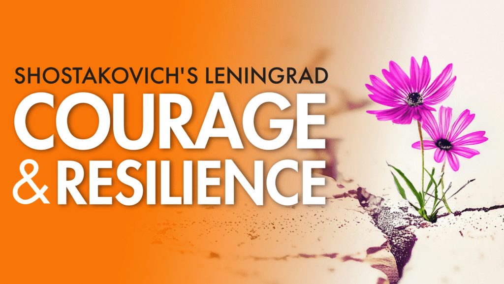 Courage and Resilience Concert Art depicting a flower growing through a crack in a sidewalk